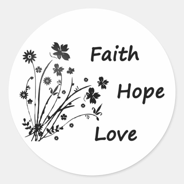 Faith Hope y Love Square Pegatina (Anverso)