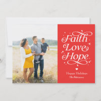Faith Love Hope EDITABLE COLOR Tarjeta de fotos de