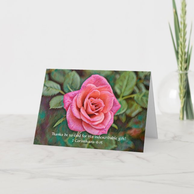 Faith Pink Rose gracias tarjeta (Anverso)