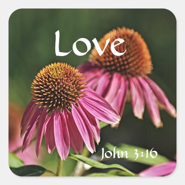Faith Pink Wildflower Love Bible Pegatina (Anverso)