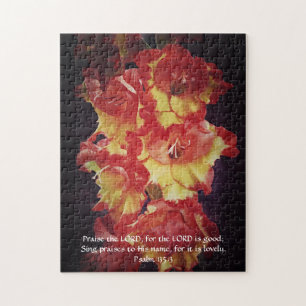 Faith Psalm Gladiolus Flower Puzzle