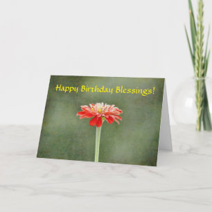 Faith Zinnia Flower Bonito Tarjeta de cumpleaños