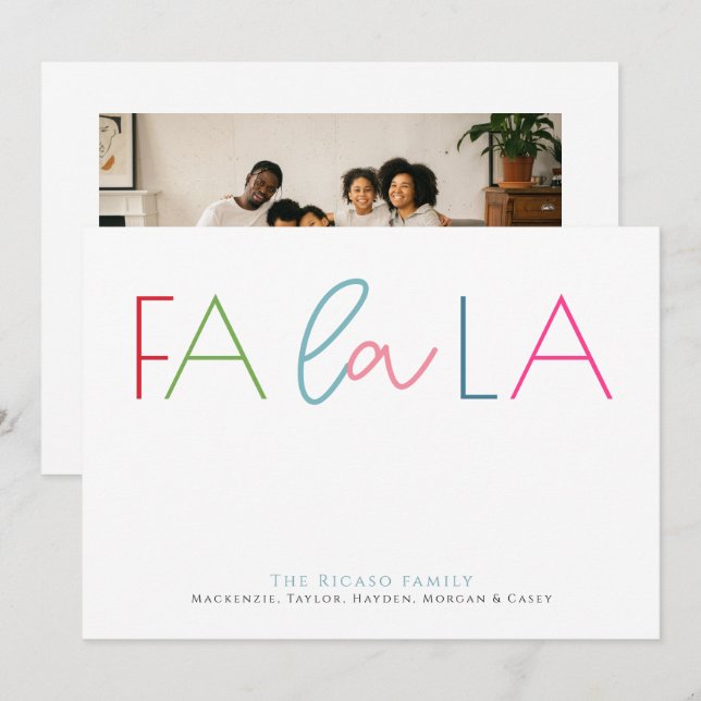 Falala Simple Navidad Foto Personalizada (Anverso / Reverso)
