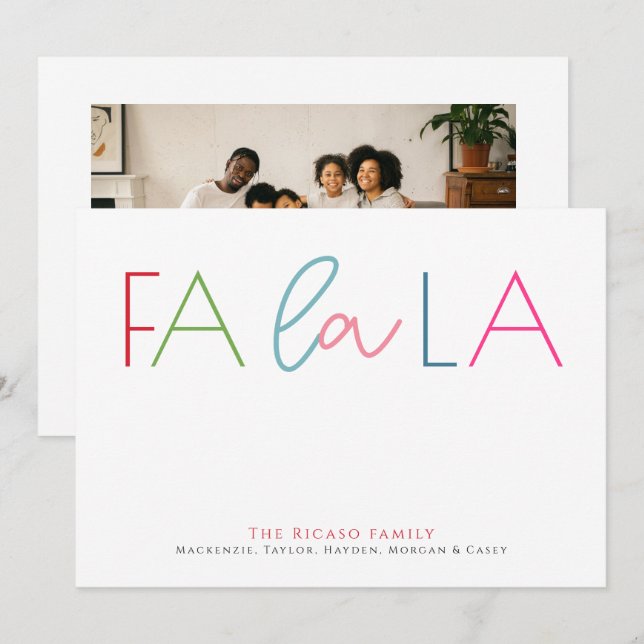 Falala Simple Navidad Foto Personalizada (Anverso / Reverso)