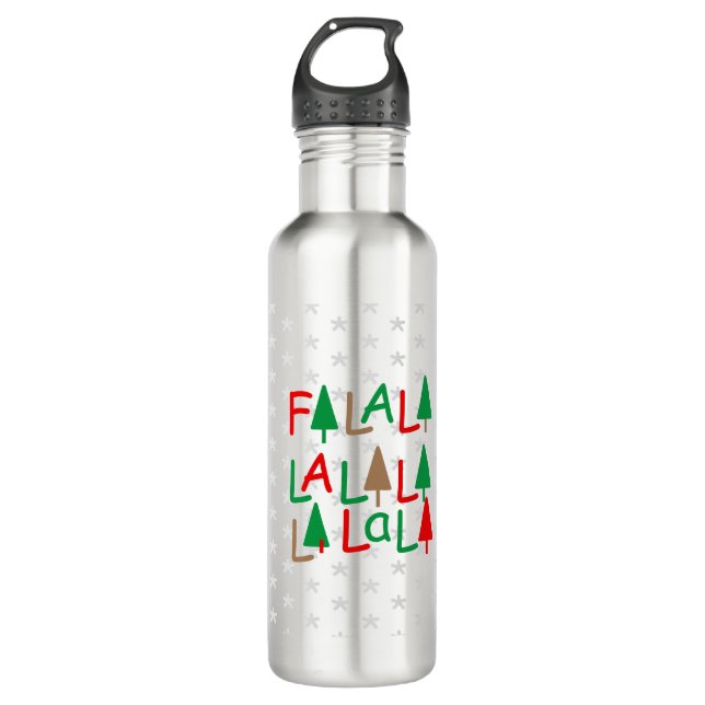 Falalalala... Botella de agua verde marrón roja (Anverso)
