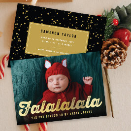 Falalalala Gold Ombre Script Fun Navidad Foto