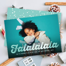 Falalalala Green Ombre Script Fun Navidad Foto