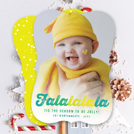 Falalalala Lime Ombre Script Fun Navidad Foto