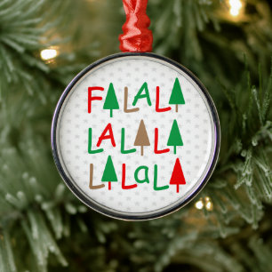 Falalalala... Ornamento navideño rojo verde marrón