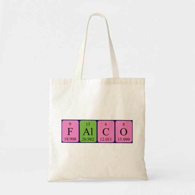 Falco nombre de tabla periódica de la bolsa (Frente)