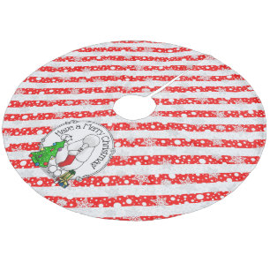 Falda Para El Árbol De Navidad De Forro Coralino Árbol de navidad de moras 2 caniche (blanco)