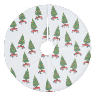 Falda Para El Árbol De Navidad De Forro Coralino Árbol de Navidad del vagón
