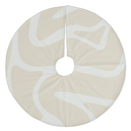 Falda Para El Árbol De Navidad De Forro Coralino Beige Cream Simple Organic Pattern