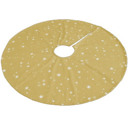 Falda Para El Árbol De Navidad De Forro Coralino Boho Gold Starlight