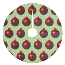 Falda Para El Árbol De Navidad De Forro Coralino Brillante bola roja amarga Ornamentos navideños en