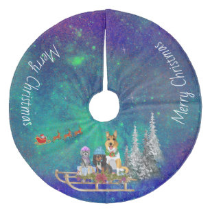 Falda Para El Árbol De Navidad De Forro Coralino Cavalier habanés, negro y tan y color liso