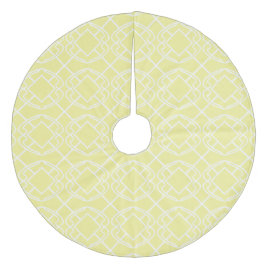 Falda Para El Árbol De Navidad De Forro Coralino Cello Suave Amarillo Mantequilla Diseño de Enrejad