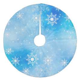 Falda Para El Árbol De Navidad De Forro Coralino Copos de nieve