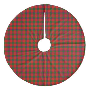 Falda Para El Árbol De Navidad De Forro Coralino cuadros rojos y verdes del tartán de Robertson