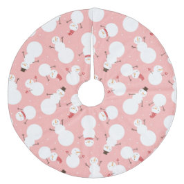 Falda Para El Árbol De Navidad De Forro Coralino Cute Snowmen