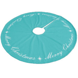 Falda Para El Árbol De Navidad De Forro Coralino Elegante Feliz Navidad Robins Huevo Turquoise