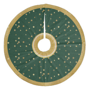 Falda Para El Árbol De Navidad De Forro Coralino Falda de árbol de navidad de estrellas verdes y do