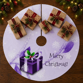 Falda Para El Árbol De Navidad De Forro Coralino Falda de árbol de regalo de Navidad púrpura