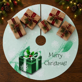 Falda Para El Árbol De Navidad De Forro Coralino Falda de árbol de regalo de Navidad verde