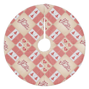 Falda Para El Árbol De Navidad De Forro Coralino Feliz Navidad