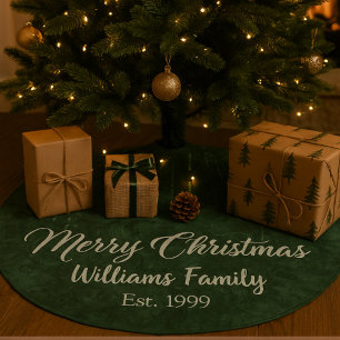 Falda Para El Árbol De Navidad De Forro Coralino Hermosa flor verde de navidad