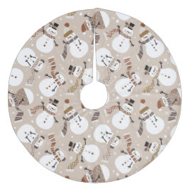 Falda Para El Árbol De Navidad De Forro Coralino Hermoso Mantel de árbol de Navidad con copos de ni