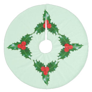 Falda Para El Árbol De Navidad De Forro Coralino Holly Tree Skirt