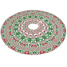 Falda Para El Árbol De Navidad De Forro Coralino Kaleidoscopio Navideño Festivo Divertido y Psicodé