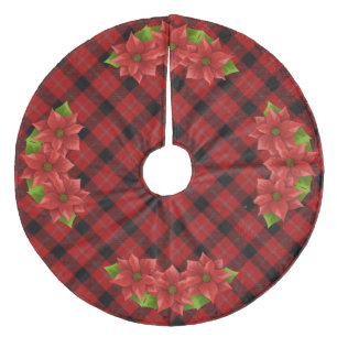 Falda Para El Árbol De Navidad De Forro Coralino Navidades Poinsettia Tree Skirt