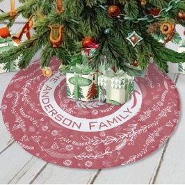 Falda Para El Árbol De Navidad De Forro Coralino Navidades rojos y blancos nombre familia Flechas d