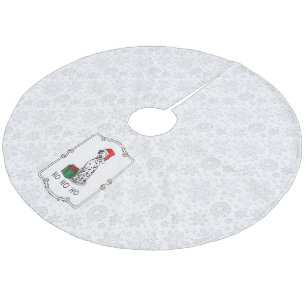 Falda Para El Árbol De Navidad De Forro Coralino Navidades Santa Hat Dalmatian Dog (negro 1) Cute