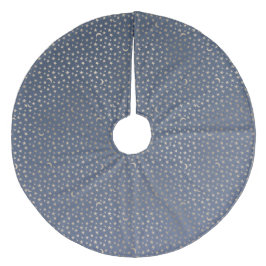 Falda Para El Árbol De Navidad De Forro Coralino Noche de la luna de oro y el cielo estrellado