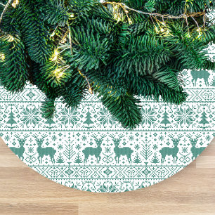 Falda Para El Árbol De Navidad De Forro Coralino Nombre de patrón de suéter feo de punto verde blan