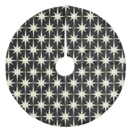 Falda Para El Árbol De Navidad De Forro Coralino Patrón de estrellas retro modernas de medio siglo 