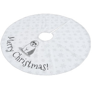 Falda Para El Árbol De Navidad De Forro Coralino Perro de oveja inglés antiguo de Guay (gris 1) gra