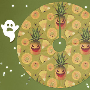 Falda Para El Árbol De Navidad De Forro Coralino Piñas talladas