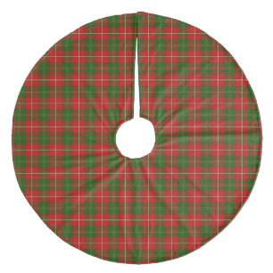 Falda Para El Árbol De Navidad De Forro Coralino Placa verde tártara de heno