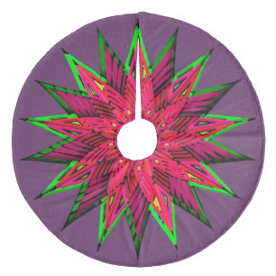 Falda Para El Árbol De Navidad De Forro Coralino Plum Wondear Poinsettia WOW