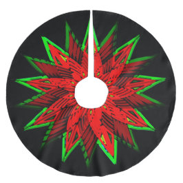 Falda Para El Árbol De Navidad De Forro Coralino Poinsettia WOW