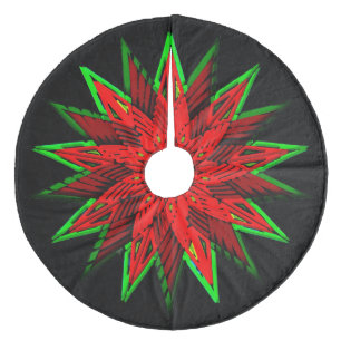 Falda Para El Árbol De Navidad De Forro Coralino Poinsettia WOW