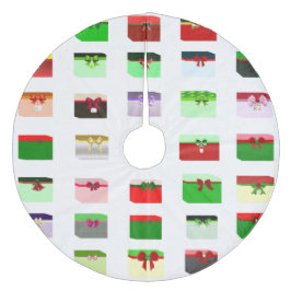 Falda Para El Árbol De Navidad De Forro Coralino Presenta la falda del árbol de Navidad