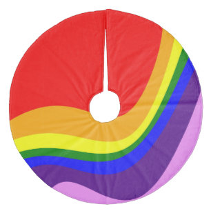 Falda Para El Árbol De Navidad De Forro Coralino Rainbow Roy G Biv