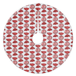 Falda Para El Árbol De Navidad De Forro Coralino Red Candy 4 Christmas Tree Skirt