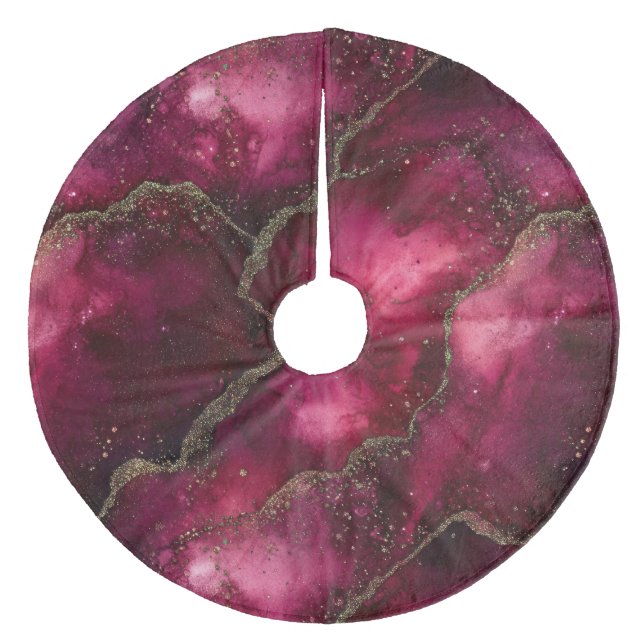 Falda Para El Árbol De Navidad De Forro Coralino Retirada (Anverso)