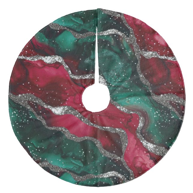 Falda Para El Árbol De Navidad De Forro Coralino Retirada (Anverso)